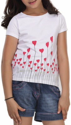 

Trmpi Girls Printed T Shirt(White