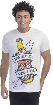 

Simpsons Printed Men's Round Neck White T-Shirt, Offwhite nepps