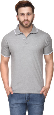 

Scott International Solid Men's Polo Neck Grey T-Shirt