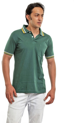 

BG69 Solid Men's Polo Neck Dark Green T-Shirt, Dk.green