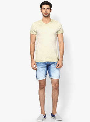 

Jack & Jones Graphic Print Men' Round Neck Yellow T-Shirt, Aloe