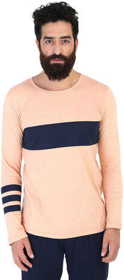

Mr Button Solid Men's Round Neck Orange T-Shirt, Peach