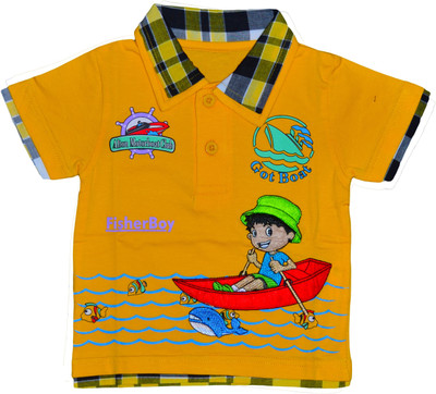 

Smilee Boys Graphic Print Cotton T Shirt(Yellow, Pack of 1)