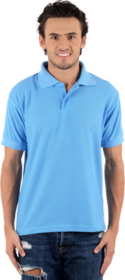 

Blaze Solid Men's Polo Neck Light Blue T-Shirt, Sky blue