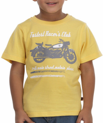 

Trmpi Boys Graphic Print Cotton T Shirt(Yellow, Pack of 1