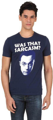 

Big Bang Theory Printed Men's Round Neck Blue T-Shirt, Dress blue