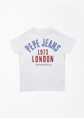 

Pepe Jeans Boys Printed Cotton T Shirt(White, Pack of 1