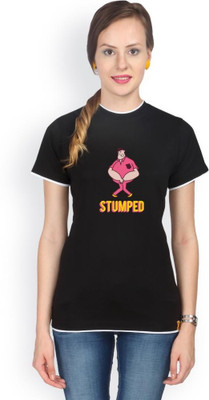 

Campus Sutra Solid Women's Round Neck Black T-Shirt