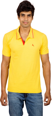 

Red Line Solid Men' Polo Neck Yellow T-Shirt