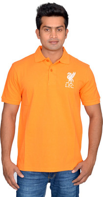 

Liverpool FC Solid Men's Polo Neck Orange T-Shirt