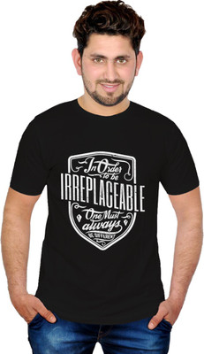 

INKIT Graphic Print Men's Round Neck Black T-Shirt