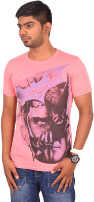 

Rogue Printed Men's Round Neck Pink T-Shirt
