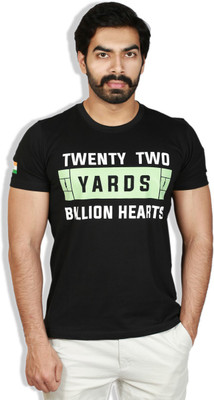 

Goswhit Printed Men's Round Neck Black T-Shirt