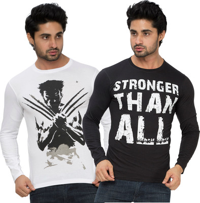 

Alan Jones Graphic Print Men's Round Neck Black, White T-Shirt(Pack of 2)