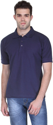 

Scott International Solid Men' Polo Neck Blue T-Shirt