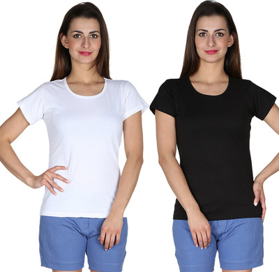 

Faireno Printed Women's Round Neck Multicolor T-Shirt(Pack of 2)