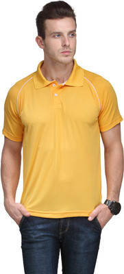 

Scott International Self Design Men's Polo Neck Yellow T-Shirt