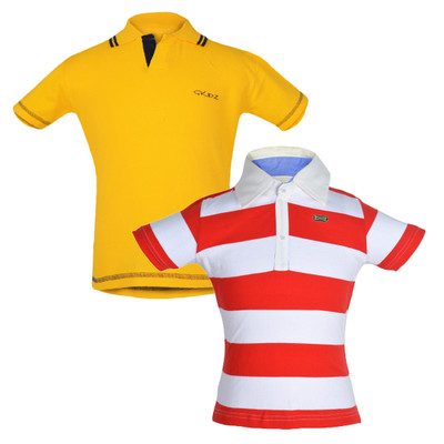 

Gkidz Boys Solid T Shirt(Multicolor, Pack of 2, Yellow