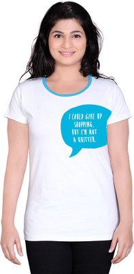 

Tantra Printed Women's Round Neck White T-Shirt