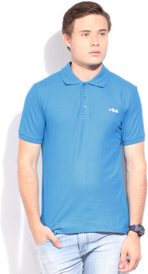 

Fila Solid Men' Polo Neck Blue T-Shirt, Azu blu/wht