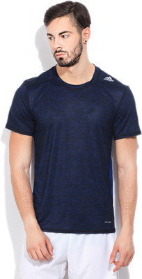

ADIDAS Solid Men's Round Neck Blue T-Shirt, Croyal new na black