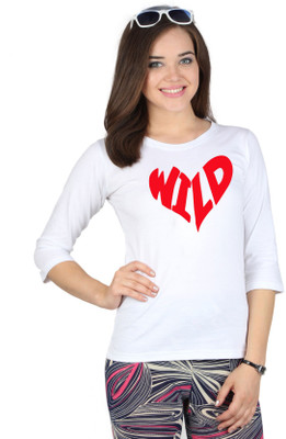 

SayItLoud Printed Women's Round Neck White T-Shirt