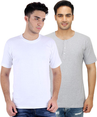 

Sanvi Traders Solid Men Round Neck Multicolor T-Shirt(Pack of 2, Multicolour