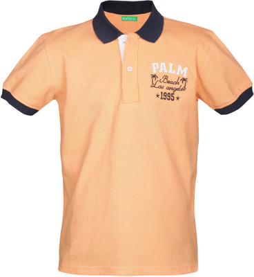 

Palm Tree Boys Printed Cotton T Shirt(Orange, C351