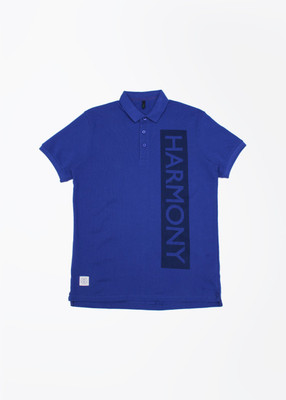 

United Colors of Benetton. Solid Men's Polo Neck Blue T-Shirt, M21