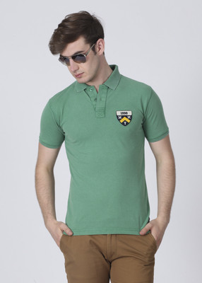 

Wear Your Mind Printed Men's Polo Neck Green T-Shirt