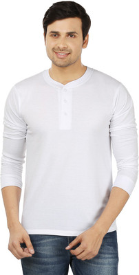 

Weardo Solid Men's Henley White T-Shirt