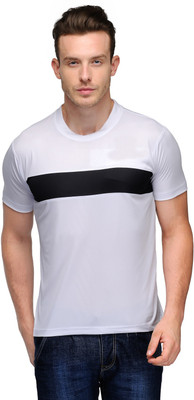 

Scott International Solid Men's Round Neck White, Black T-Shirt