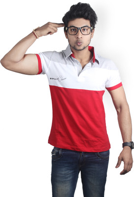 

Spur Striped Men's Polo Neck Multicolor T-Shirt, Red