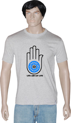 

Tshirt.in Graphic Print Men' Round Neck Grey T-Shirt, Grey melange