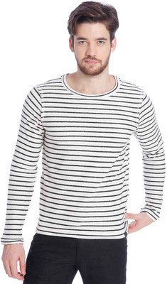 

Jack & Jones Striped Men' Round Neck White T-Shirt, Whisper white