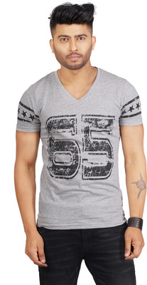 

Masculino Latino Printed Men' Round Neck Grey T-Shirt