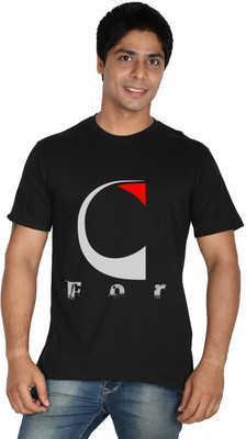 

Trendster Printed Men' Round Neck Black T-Shirt
