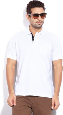

Parx Solid Men's Polo Neck White T-Shirt, W1