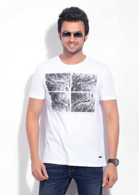 

United Colors of Benetton. Printed Men' Round Neck White T-Shirt, 101