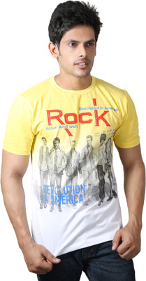 

Spur Printed Men's Round Neck Multicolor T-Shirt, White