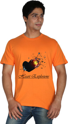 

Trendster Printed Men's Round Neck Orange T-Shirt