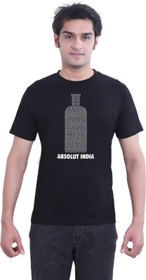 

Tantra Graphic Print Men's Round Neck Black T-Shirt