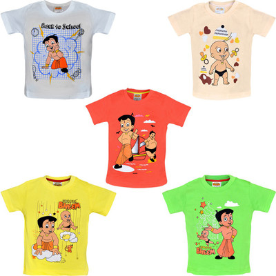 

Chhota Bheem Boys Printed Cotton T Shirt(Multicolor, Pack of 5