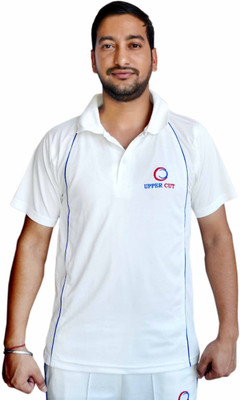 

Uppercut Striped Men' Polo Neck White T-Shirt, Blue;mehroon