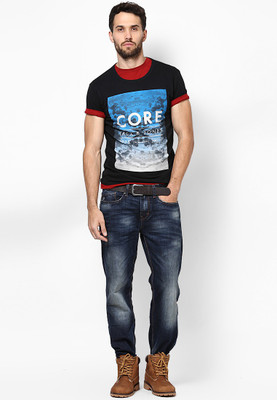 

Jack & Jones Graphic Print Men's Round Neck Black T-Shirt