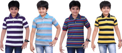 

Dongli Boys Striped T Shirt(Multicolor, Pack of 4)
