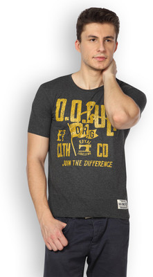 

DIFFERENCE OF OPINION Graphic Print Men's Round Neck Grey T-Shirt