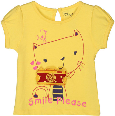 

Chirpie Pie by Pantaloons Girls Graphic Print T Shirt(Yellow