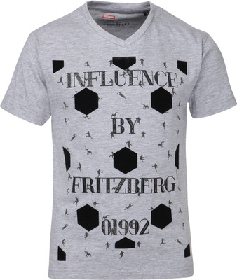 

Fritzberg Boys Printed T Shirt(Grey