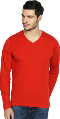

The Indian Garage Co. Solid Men's V-neck Red T-Shirt
